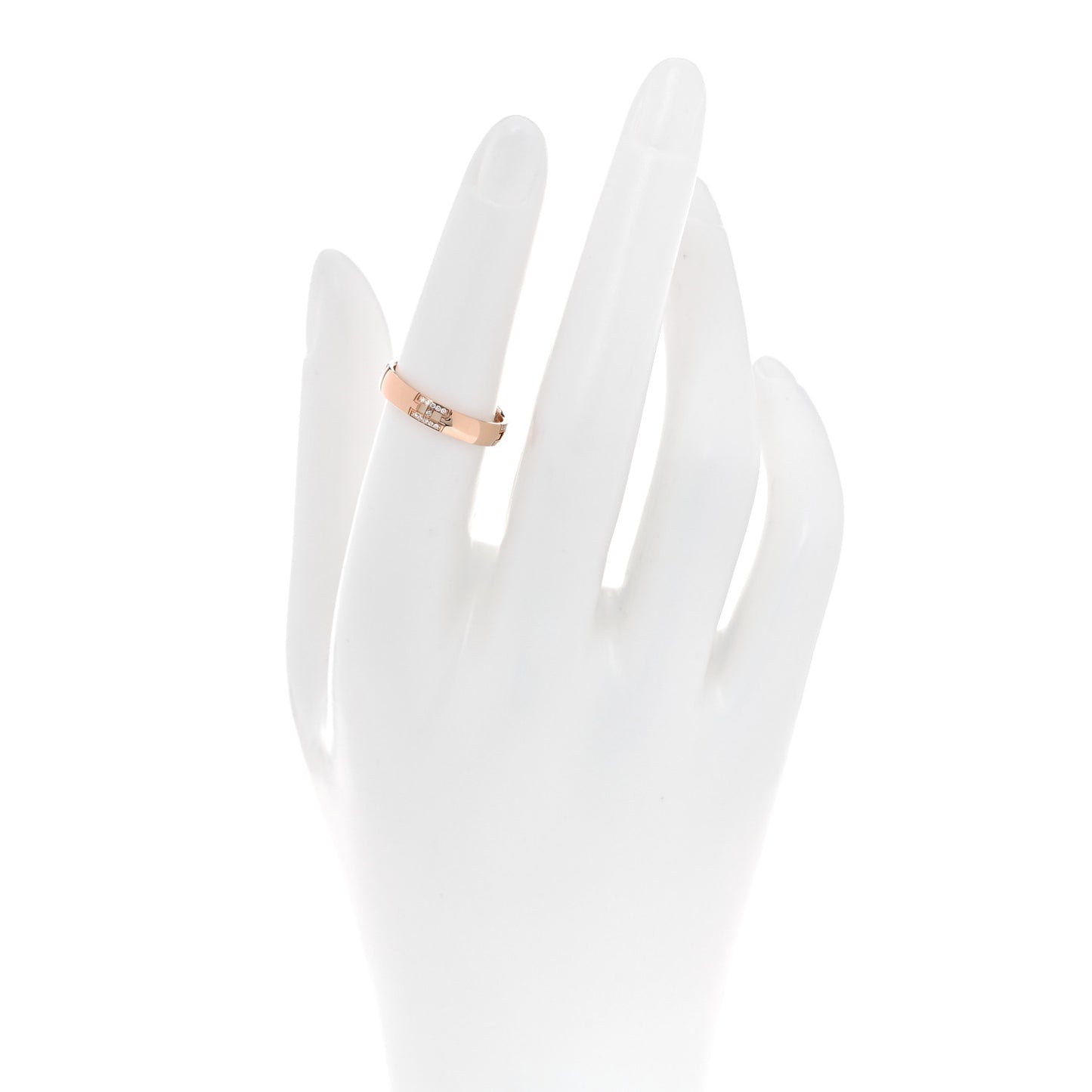18K Rose Gold Diamond Ever Herakles Four-Station Wedding Band Ring 52 6