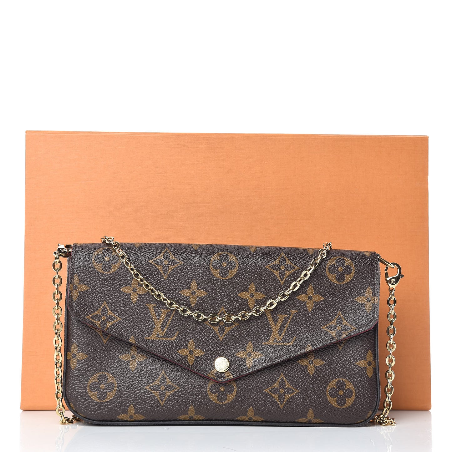 Monogram Pochette Felicie Chain Wallet Fuchsia