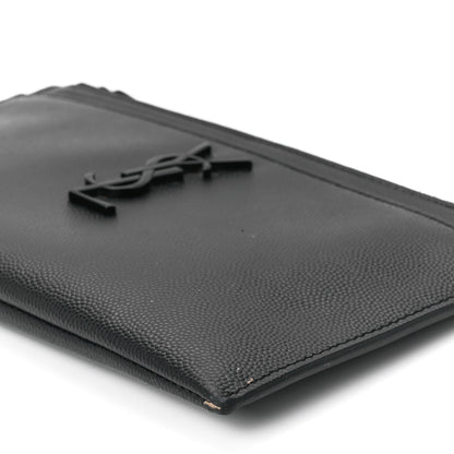 Saint Laurent Grain De Poudre Monogram Bill Pouch Black 10 of 14