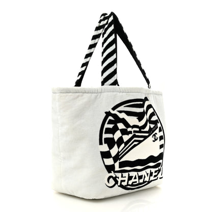 Chanel Terry Cloth Cotton La Pausa Bay Reversible Beach Tote 6 of 20