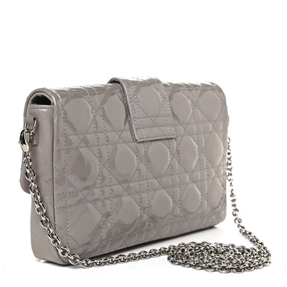 Christian Dior Patent Cannage New Lock Pouch Grey 3 of 13