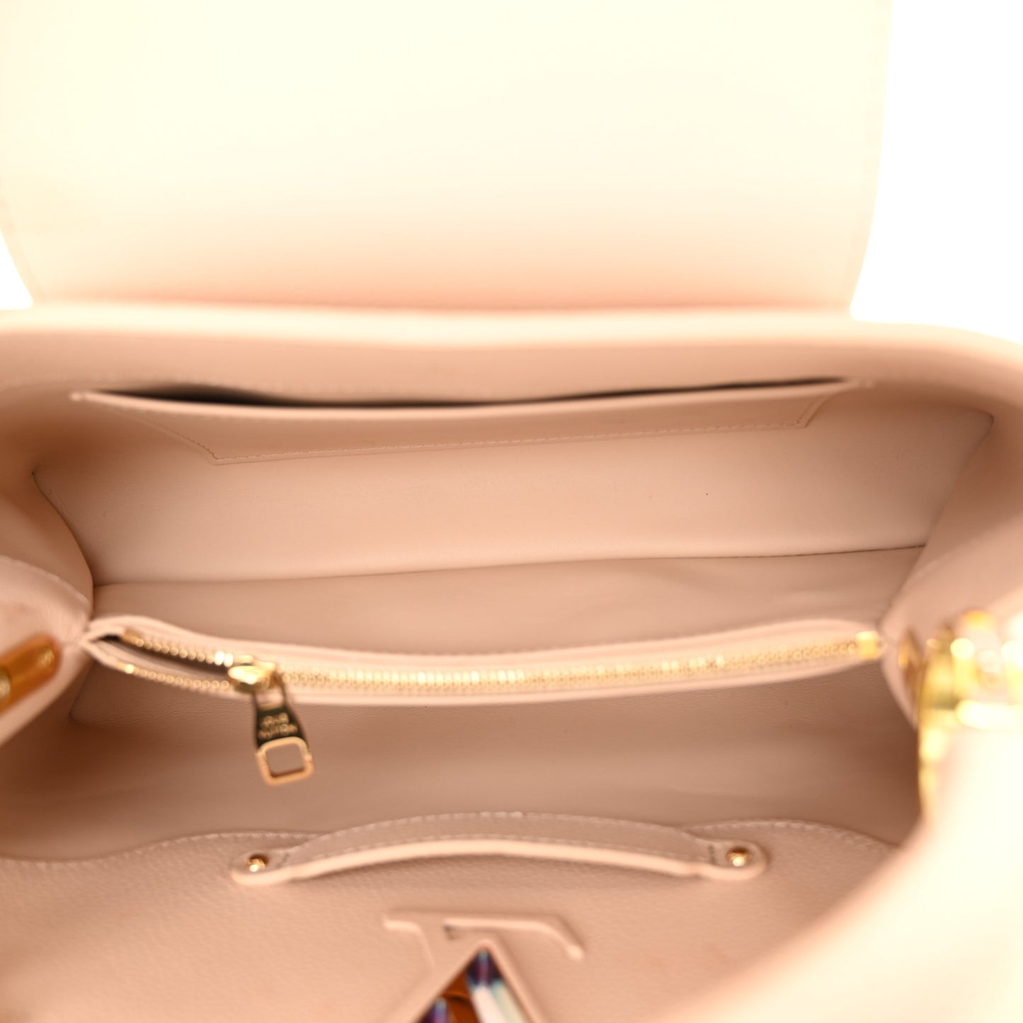 Taurillon Capucines East West MM Scarabeo Iridescent Macchiato