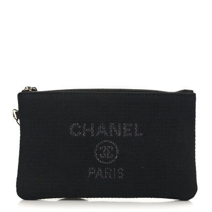 Chanel Canvas Small Deauville Pouch Black 1 of 5