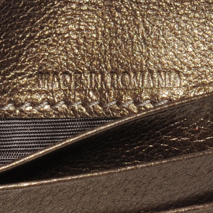 Leather Paddington French Wallet Metallic
