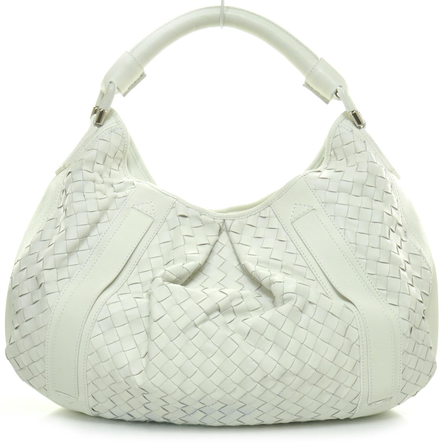 Burberry Woven Leather Large Malika Hobo Natural White 4 of 10
