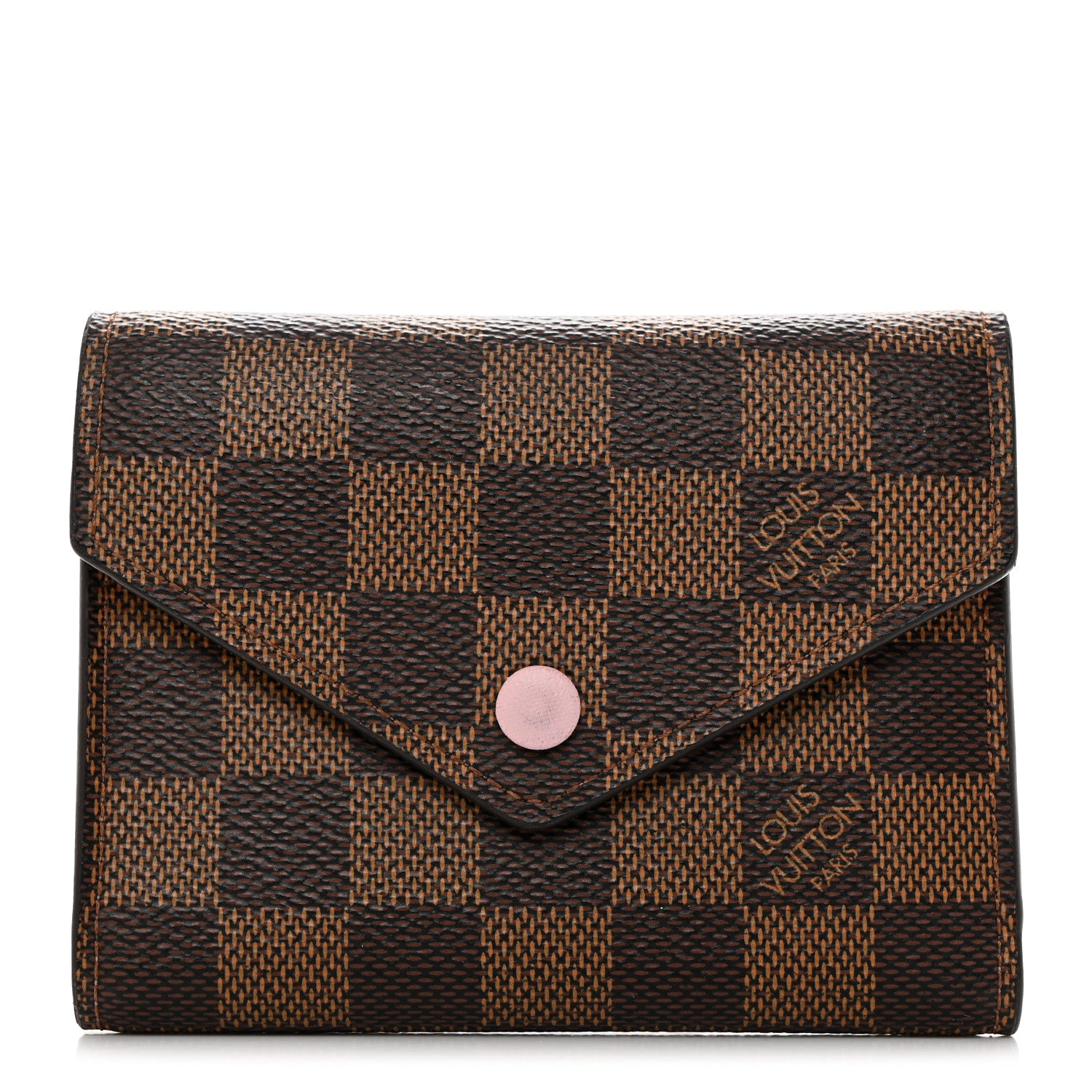 Louis Vuitton Damier Ebene Victorine Wallet Rose Ballerine 1 of 8
