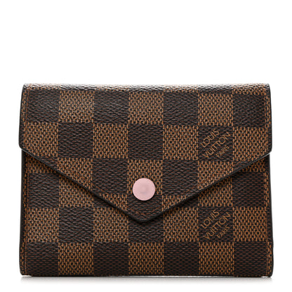 Louis Vuitton Damier Ebene Victorine Wallet Rose Ballerine 1 of 8