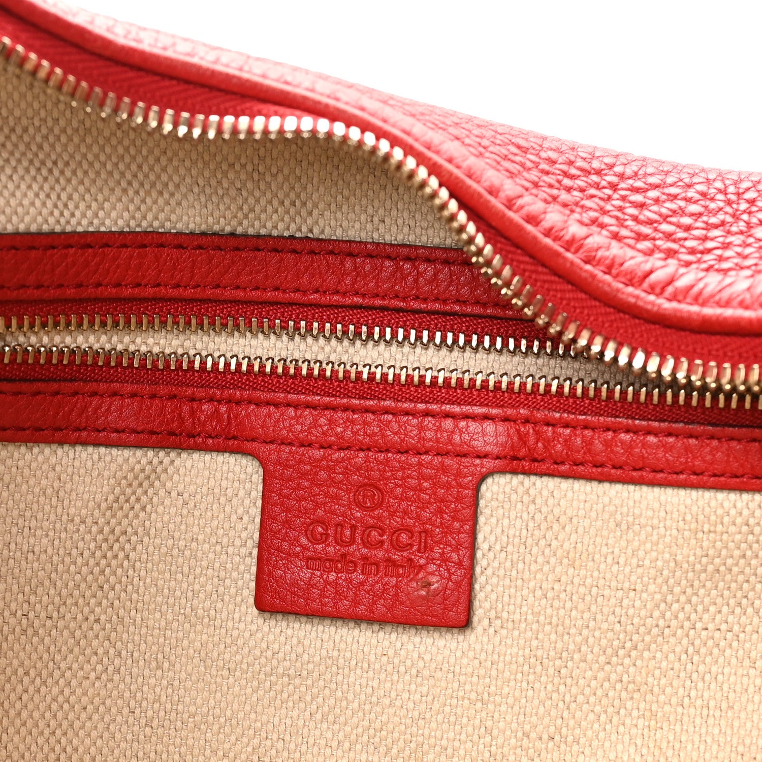 Gucci Pebbled Calfskin Soho Hobo Red 6 of 11