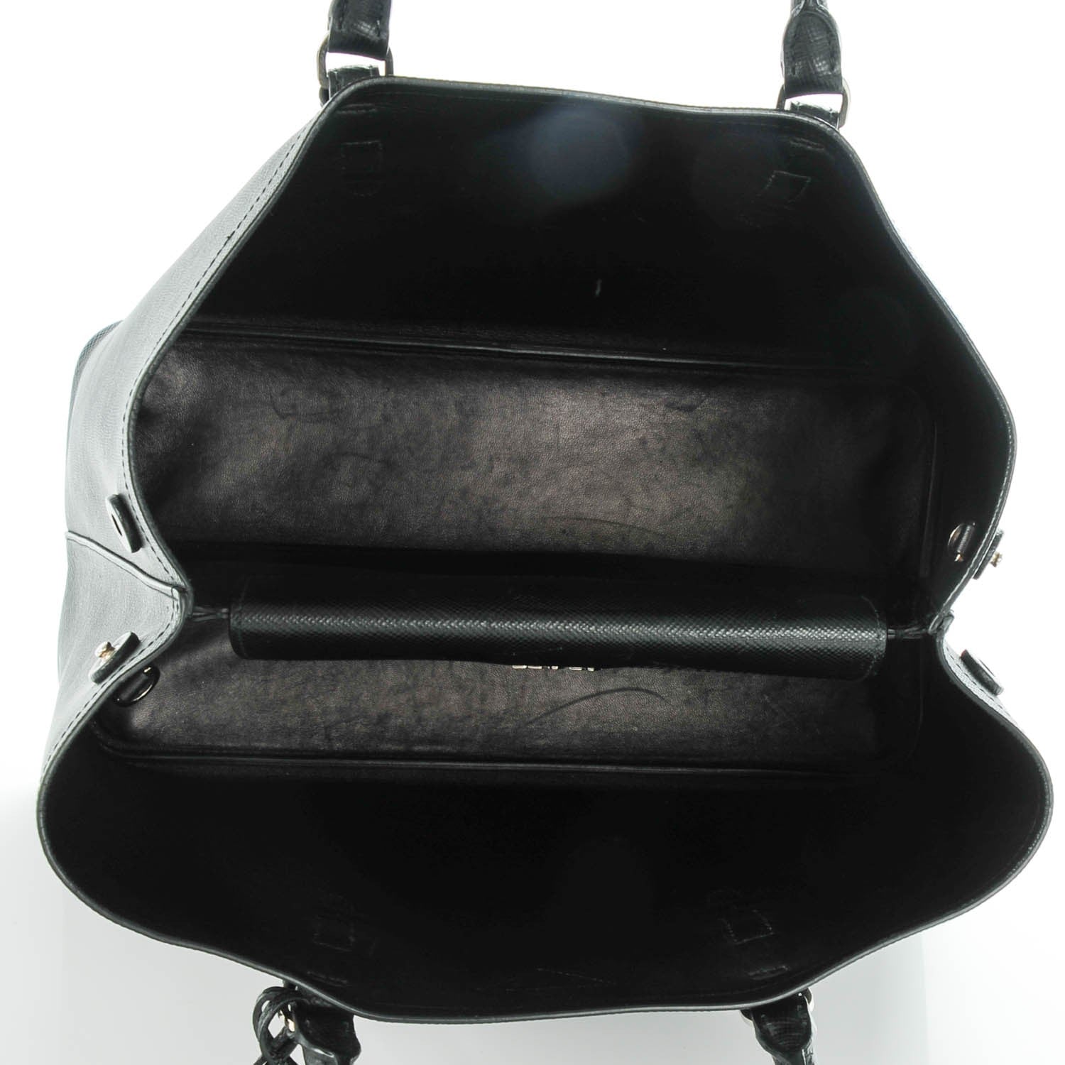 Prada Saffiano Cuir Medium Double Handle Tote Black 5 of 8