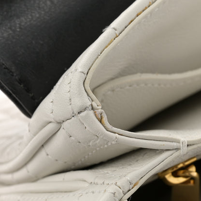 Celine Calfskin Quilted Medium C Bag Black White 12 of 15