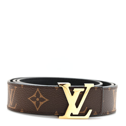Louis Vuitton Calfskin Monogram 30mm LV Initiales Reversible Belt 90 36 Black 1 of 6