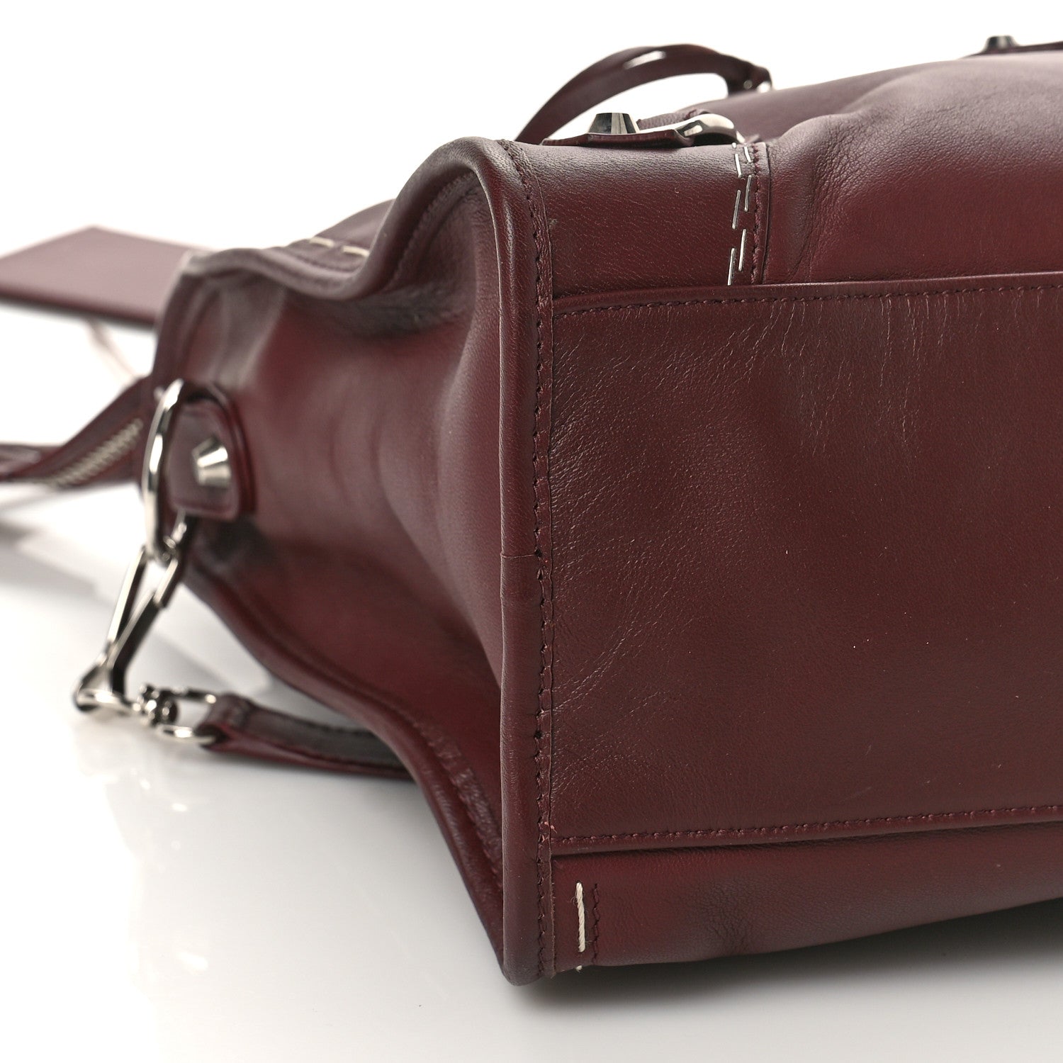 Balenciaga Calfskin Topstitch Classic Silver Hardware City Rouge Lie De Vin 7 of 8