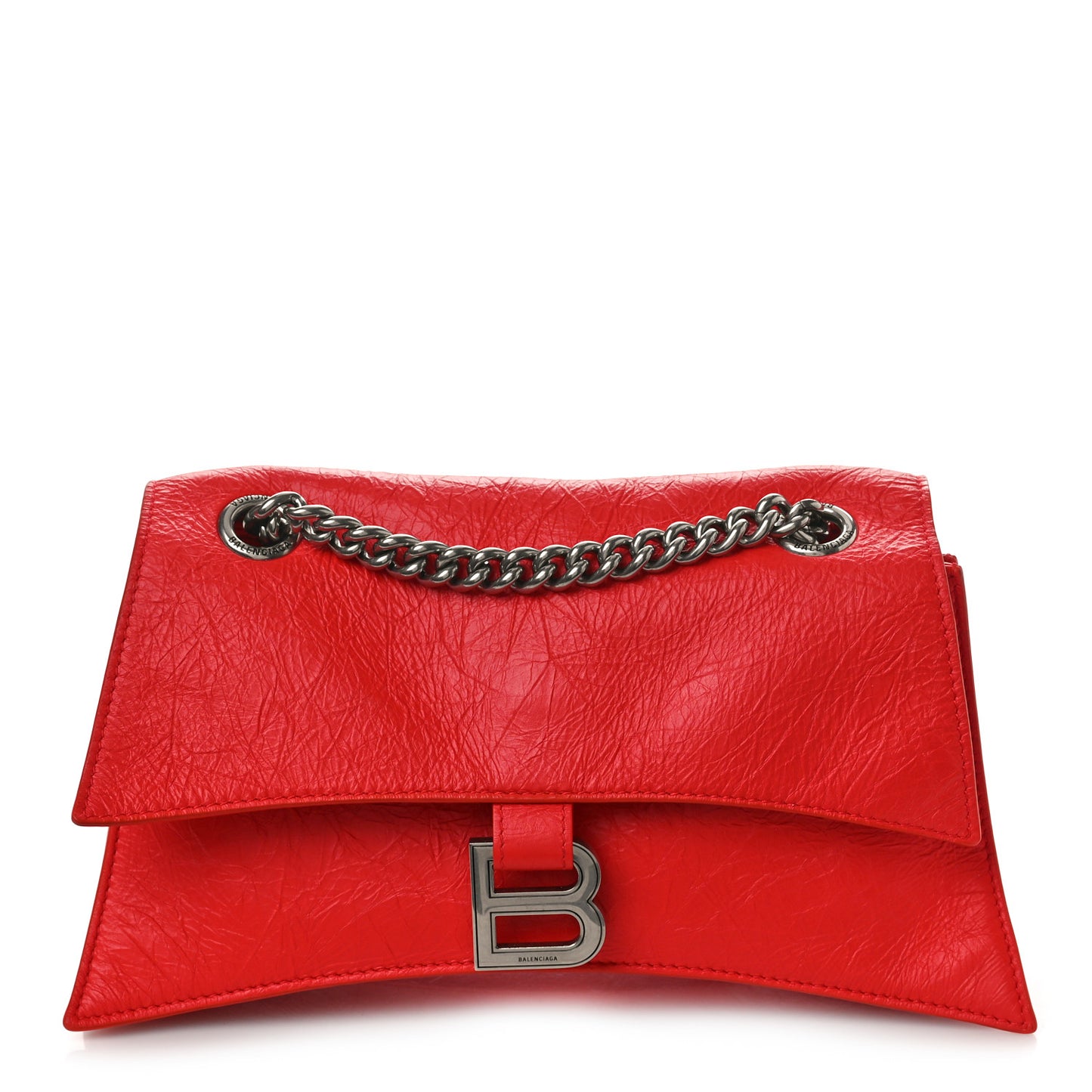 Arena Calfskin Small Crush Chain Bag Tomato Red