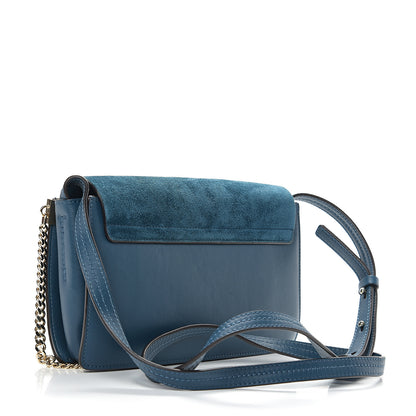 Chloe Suede Calfskin Small Faye Shoulder Bag Majolica Blue 2 of 9
