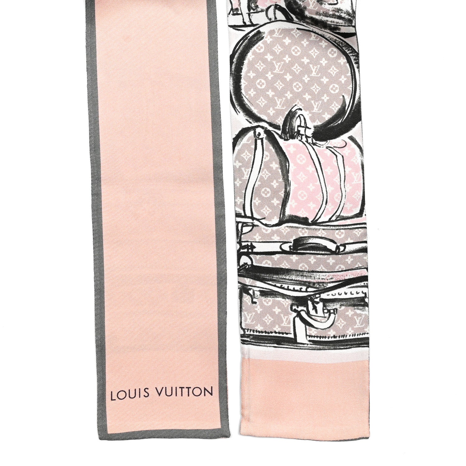Louis Vuitton Silk Monogram Trunks Bandeau Rose Poudre 2 of 4