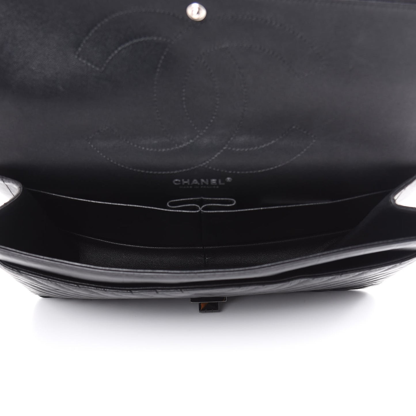 Aged Calfskin Chevron Quilted 2.55 Reissue 227 Flap So Black