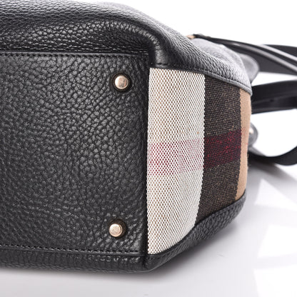Burberry Grainy Calfskin House Check Small Maidstone Black 10 of 10
