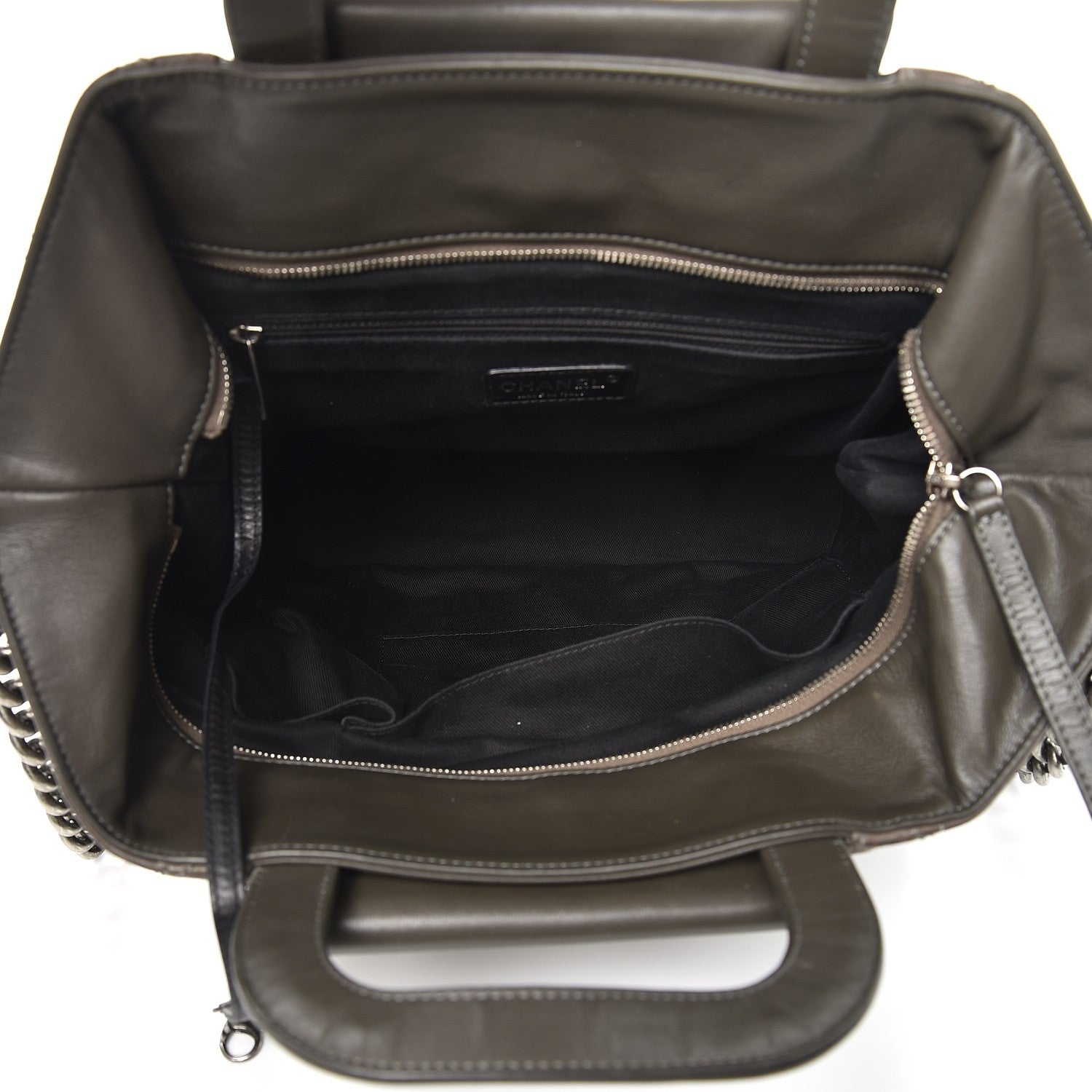 Chanel Iridescent Calfskin Quilted In The Mix Shopping Tote Dark Grey 5 of 13