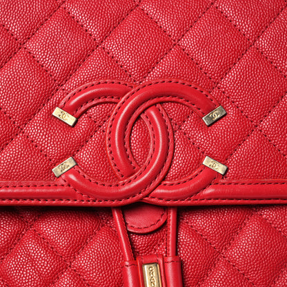 Chanel Caviar Quilted Filigree Backpack Red 9 of 19