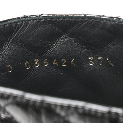 Chanel Shiny Lambskin Quilted Lace Up Combat Boots 37.5 Black 9 of 10