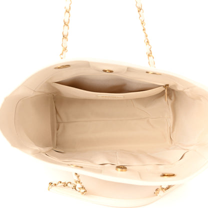 Chanel Aged Calfskin Small Charms Deauville Tote White 5 of 11
