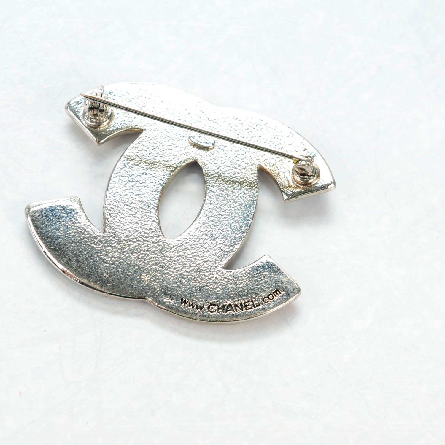 Chanel Enamel Flags CC Brooch Silver 4 of 5