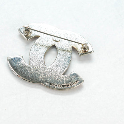 Chanel Enamel Flags CC Brooch Silver 4 of 5