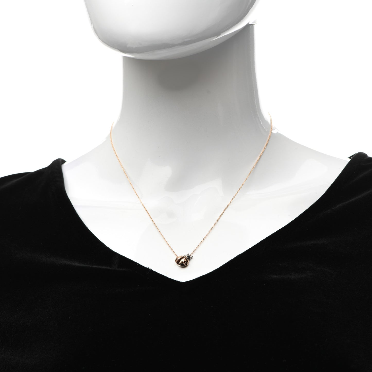18K Rose Gold Sterling Silver Return to Tiffany Love Bugs Ladybug Pendant Necklace