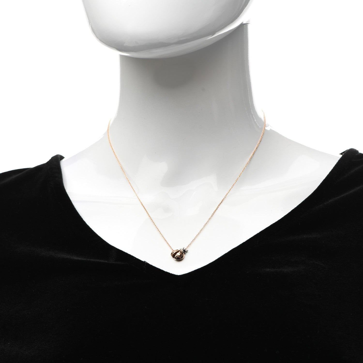 Tiffany 18K Rose Gold Sterling Silver Return to Tiffany Love Bugs Ladybug Pendant Necklace 2 of 5