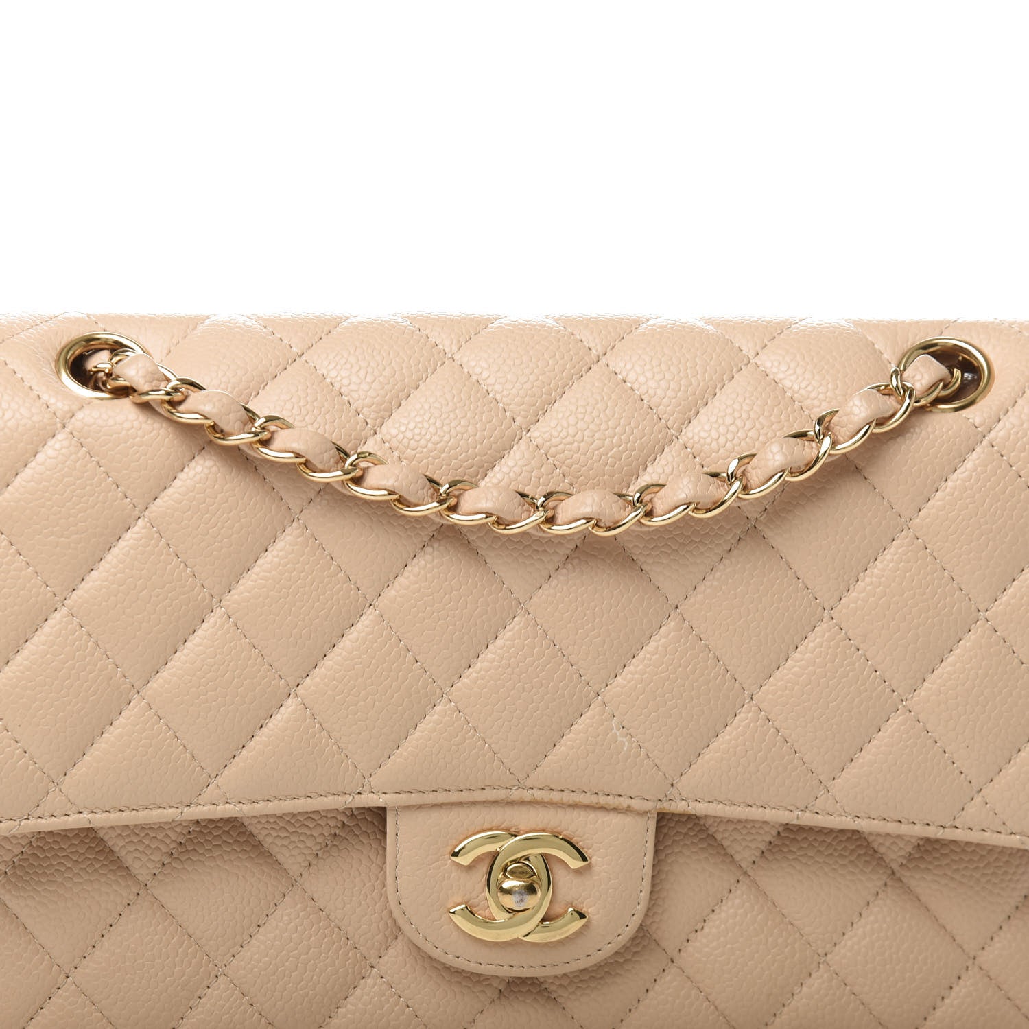 Chanel Caviar Quilted Medium Double Flap Beige Clair 11 of 11