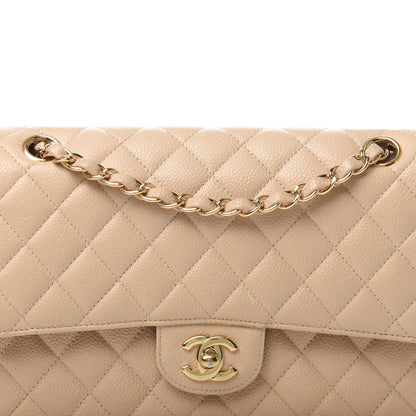 Chanel Caviar Quilted Medium Double Flap Beige Clair 11 of 11