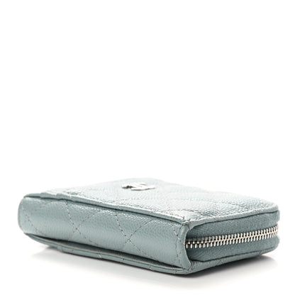 Chanel Caviar Quilted Zip Card Holder Light Blue 4 of 11
