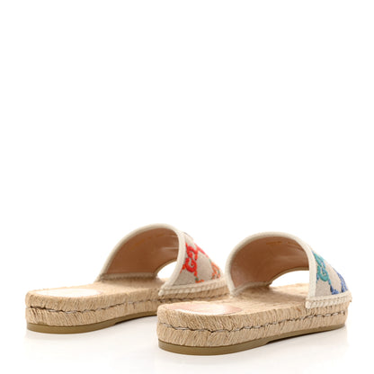 Gucci Linen Psychedelic Mini GG Monogram Slide Sandals 41 Multicolor 5 of 9