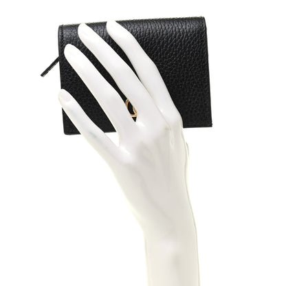 Gucci Pebbled Calfskin GG Marmont Card Case Black 2 of 8