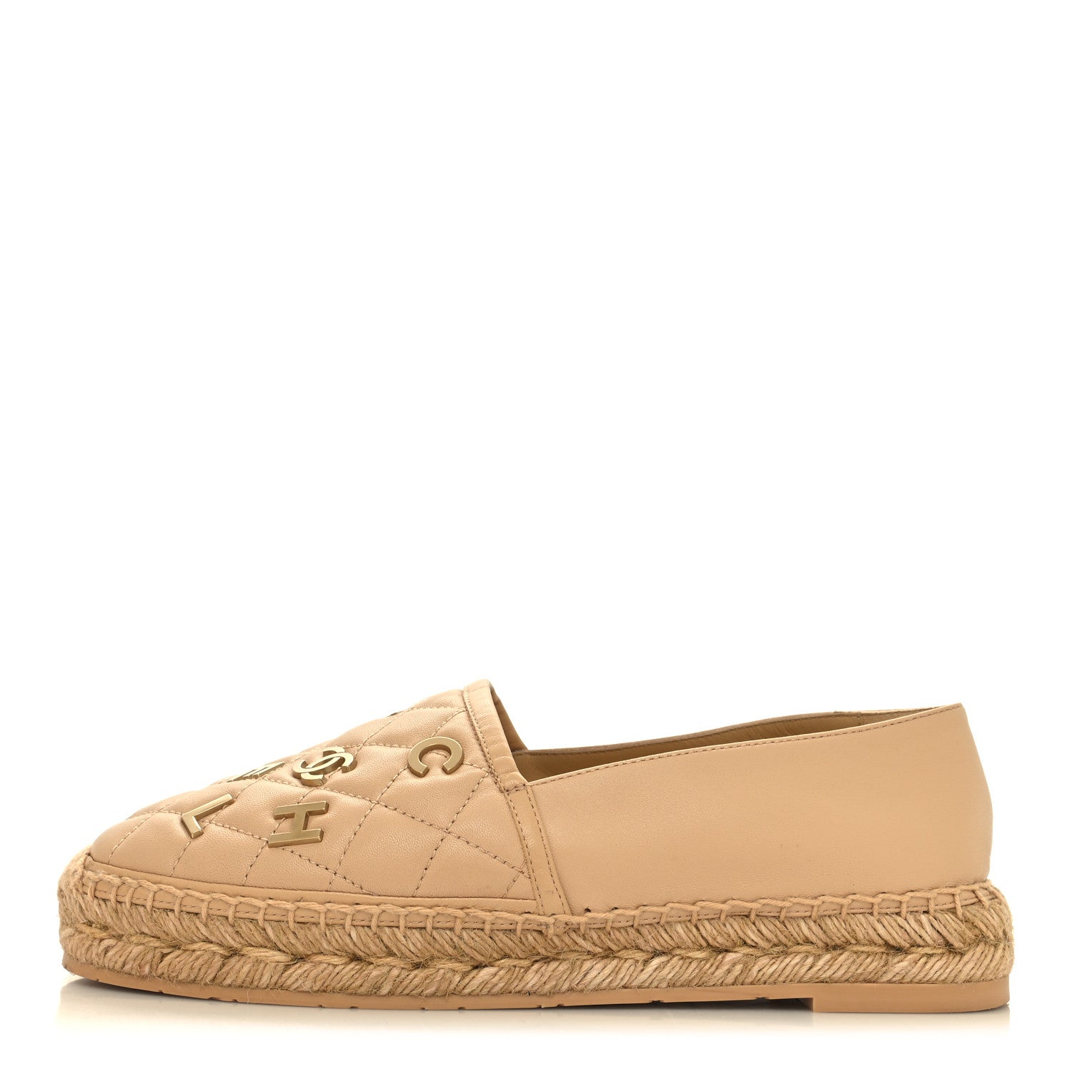 Chanel Lambskin Quilted CC Logo Espadrilles 40 Beige 1 of 8