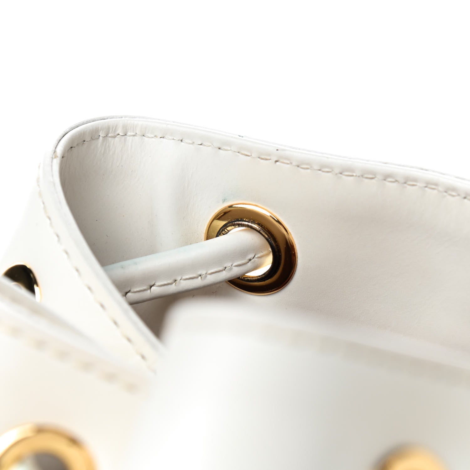 MCM Visetos Small Heritage Drawstring Bucket Bag White 12 of 12
