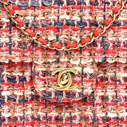 Chanel Tweed East West Flap Red Blue 8 of 10