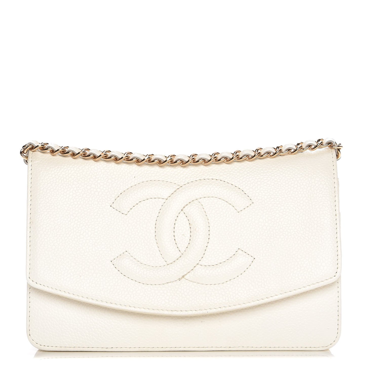 Caviar Timeless CC Wallet on Chain WOC White