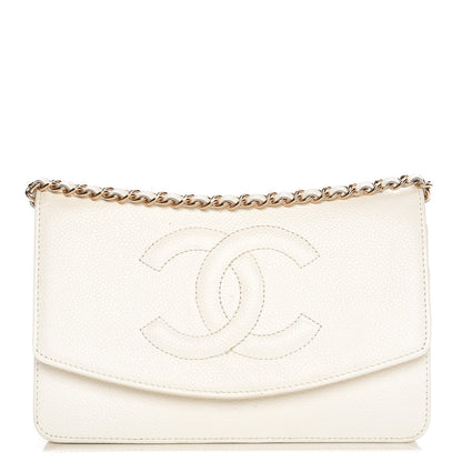 Chanel Caviar Timeless CC Wallet on Chain WOC White 1 of 9