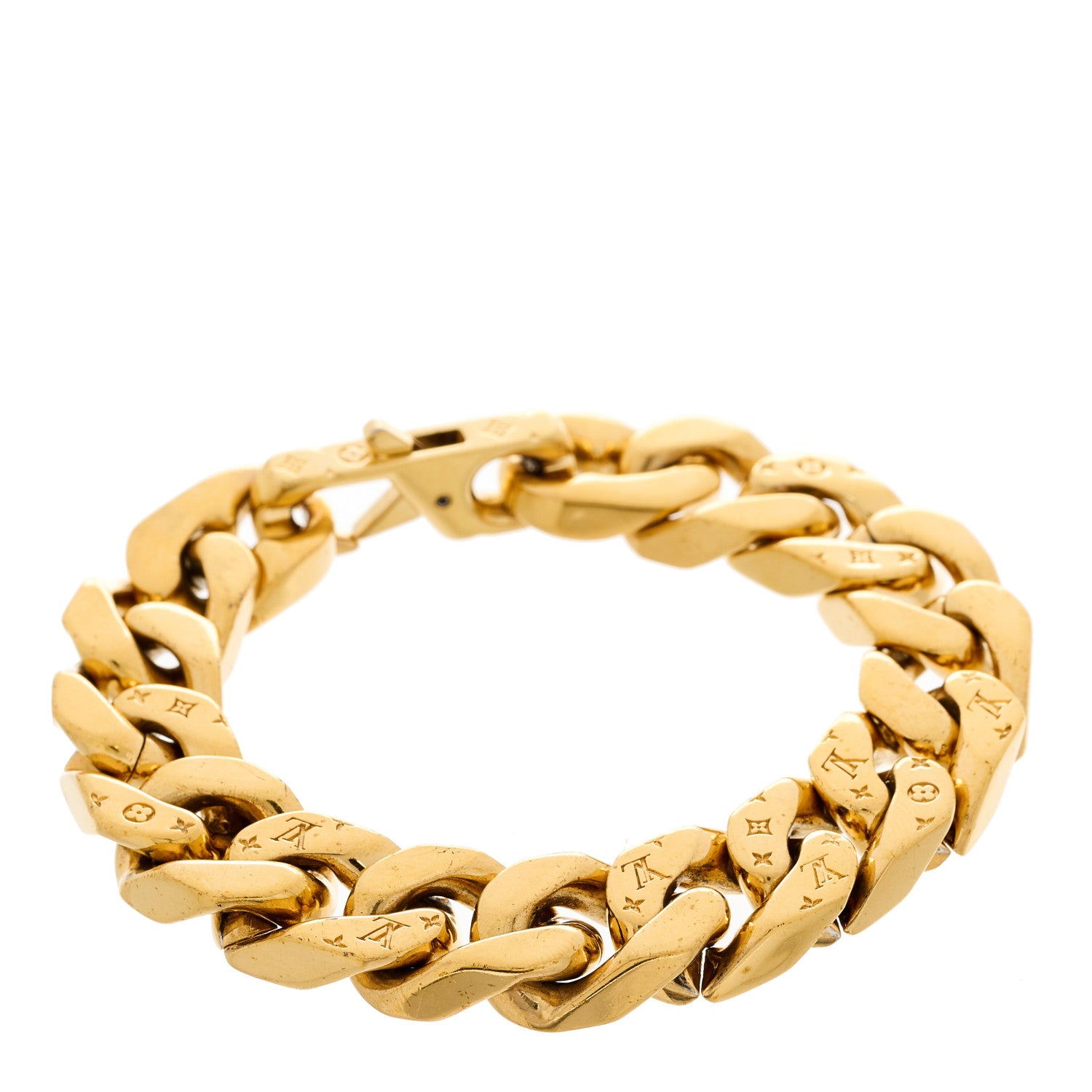 Louis Vuitton Metal Mens Chain Links Bracelet Gold 1433182