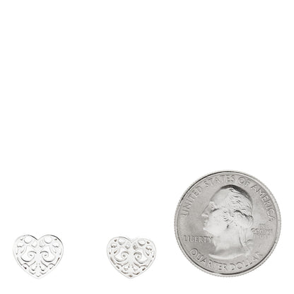 Tiffany Sterling Silver Enchant Heart Earrings 2 of 5