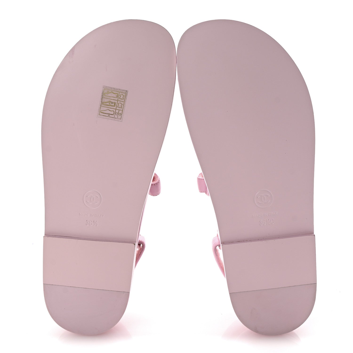 Chanel Lambskin Crystal CC Velcro Dad Sandals 36.5 Light Pink 6 of 10
