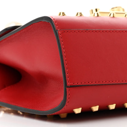 Gucci Calfskin Studded Small Padlock Shoulder Bag Hibiscus Red 9 of 11