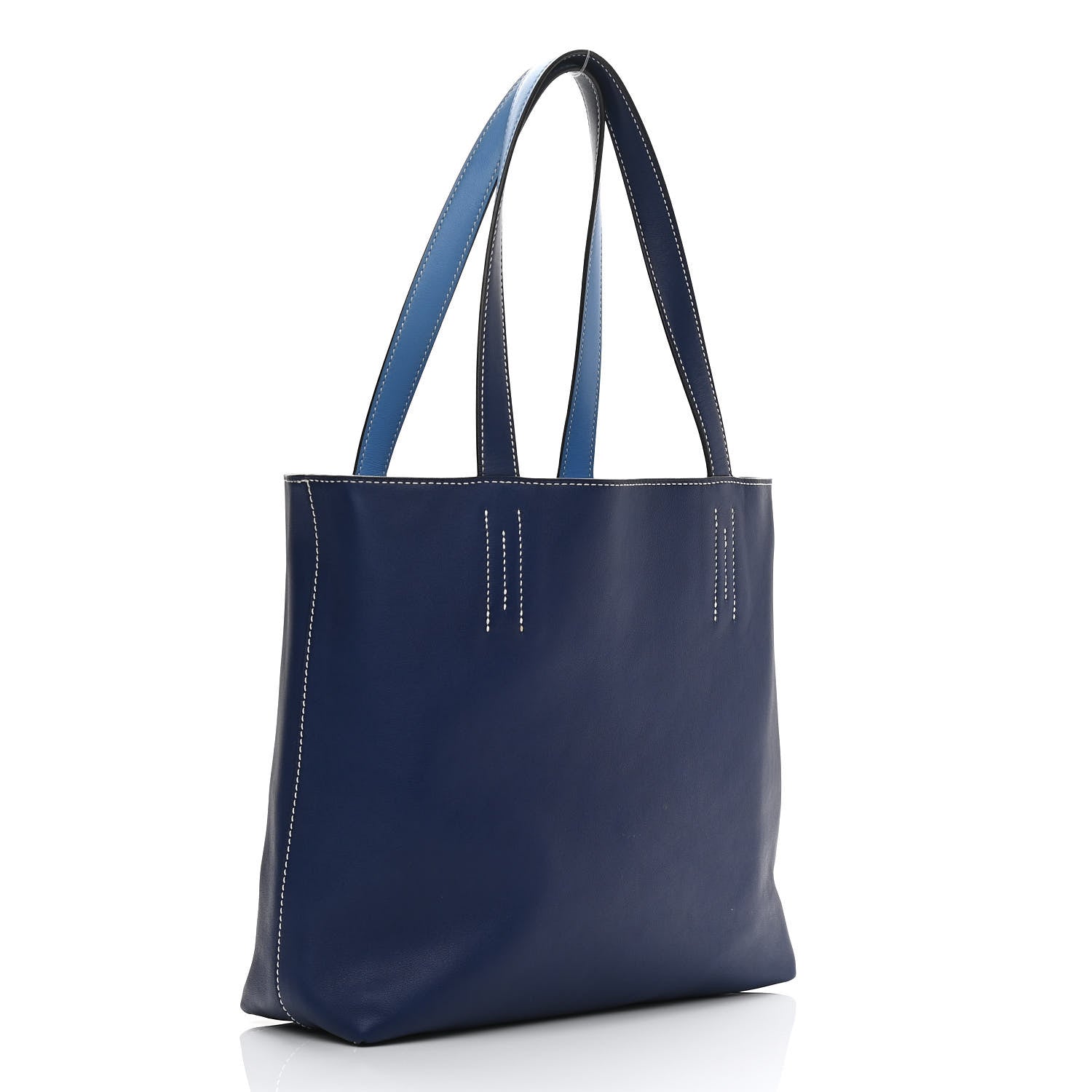 Hermes Veau Sikkim Double Sens 28 Reversible Tote Bleu Sapphire Bleu Paradis 3 of 14