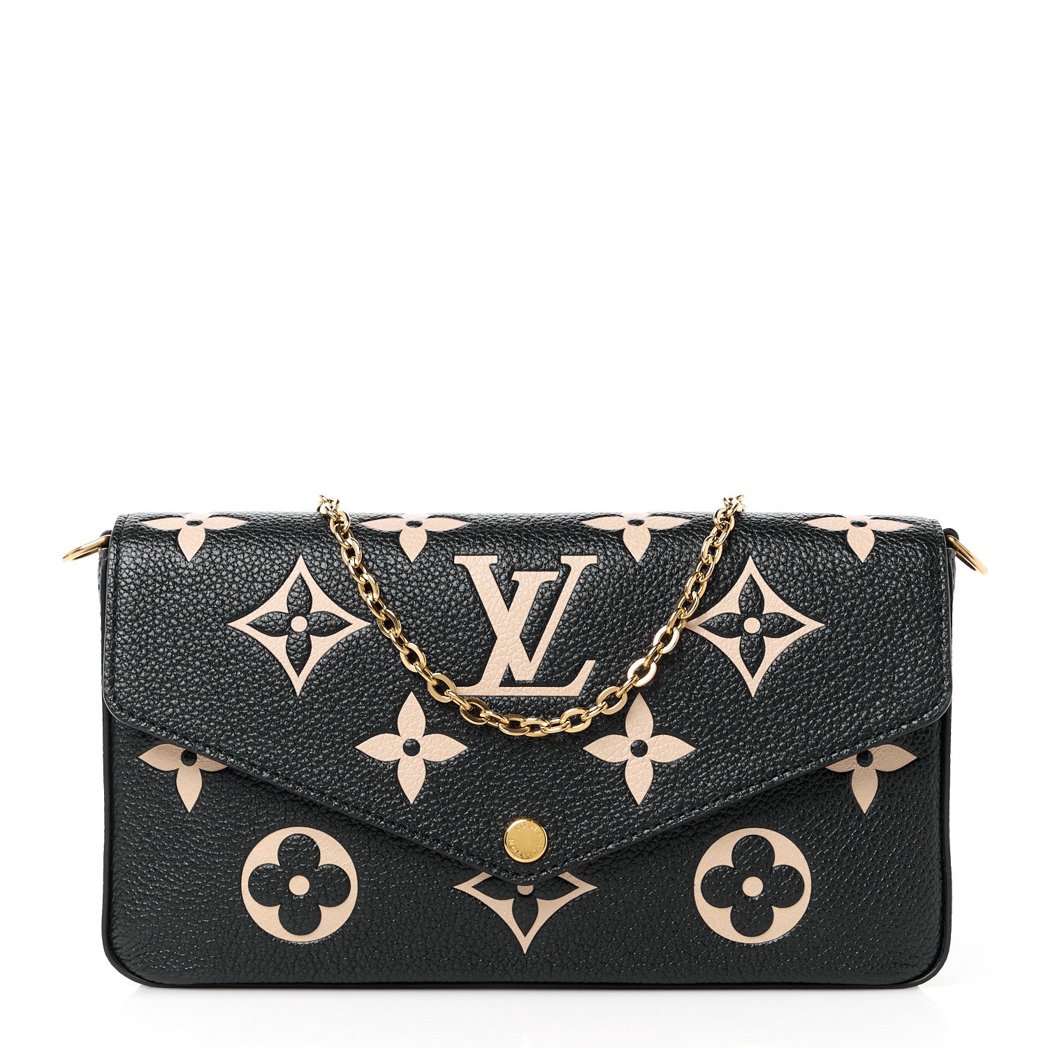 Louis Vuitton Empreinte Monogram Giant Felicie Pochette Black Beige 1 of 14