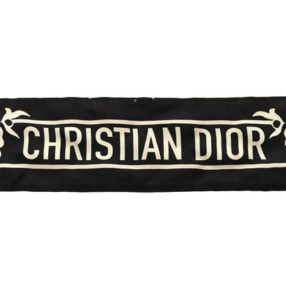 Christian Dior Silk Mexican Flowers Mitzah Scarf Black 3 of 3