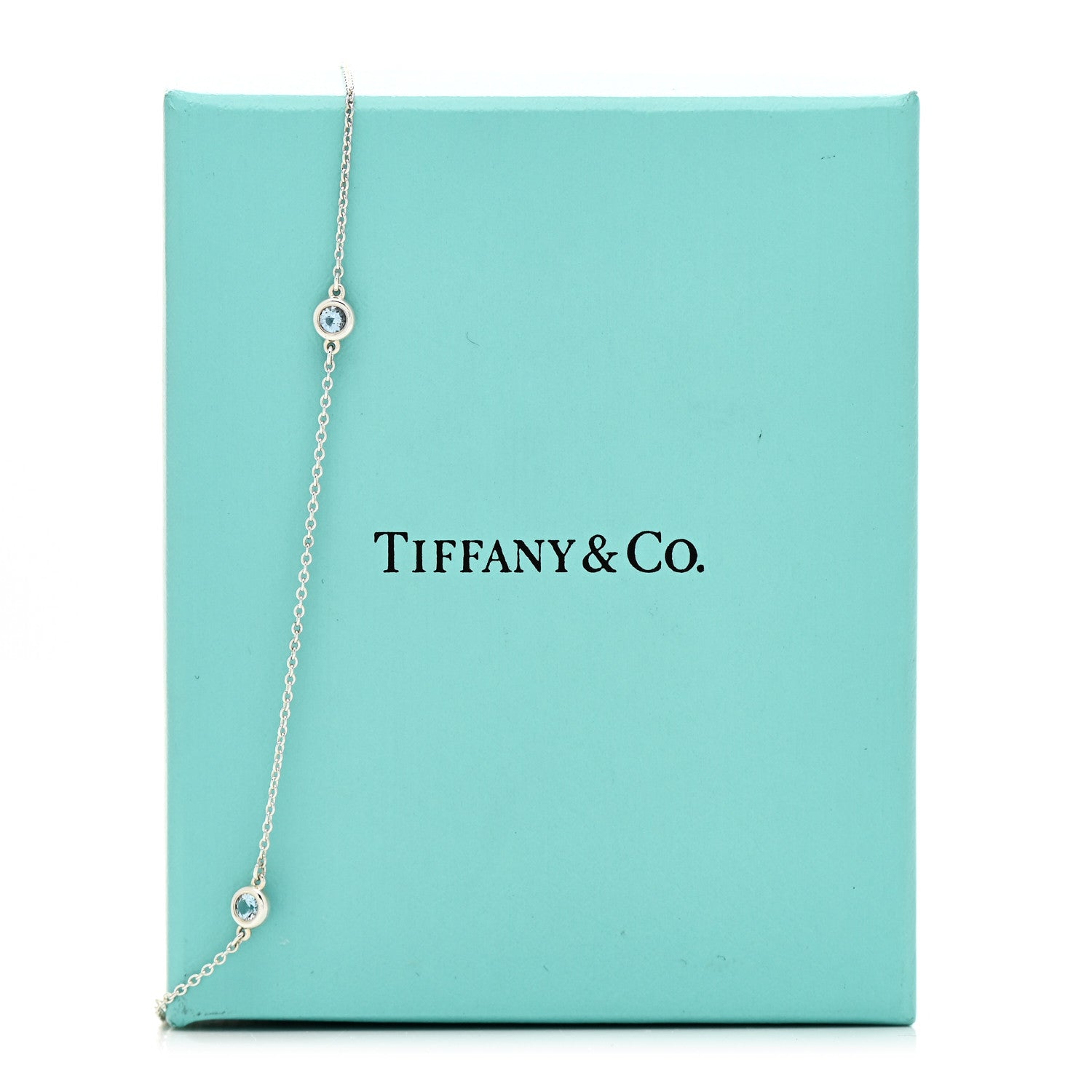 Tiffany Sterling Silver Aquamarine Elsa Peretti Color By The Yard 5 Station Necklace 6 of 6