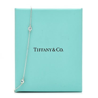 Tiffany Sterling Silver Aquamarine Elsa Peretti Color By The Yard 5 Station Necklace 6 of 6