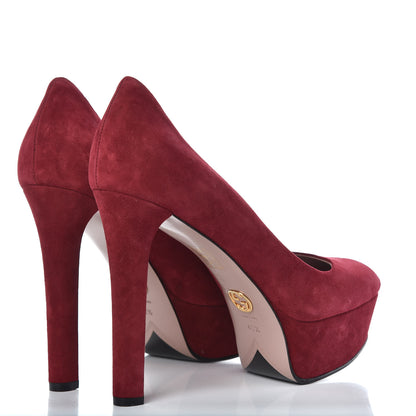 Gucci Kid Scamosciato Platform Pumps 40.5 Red 4 of 12