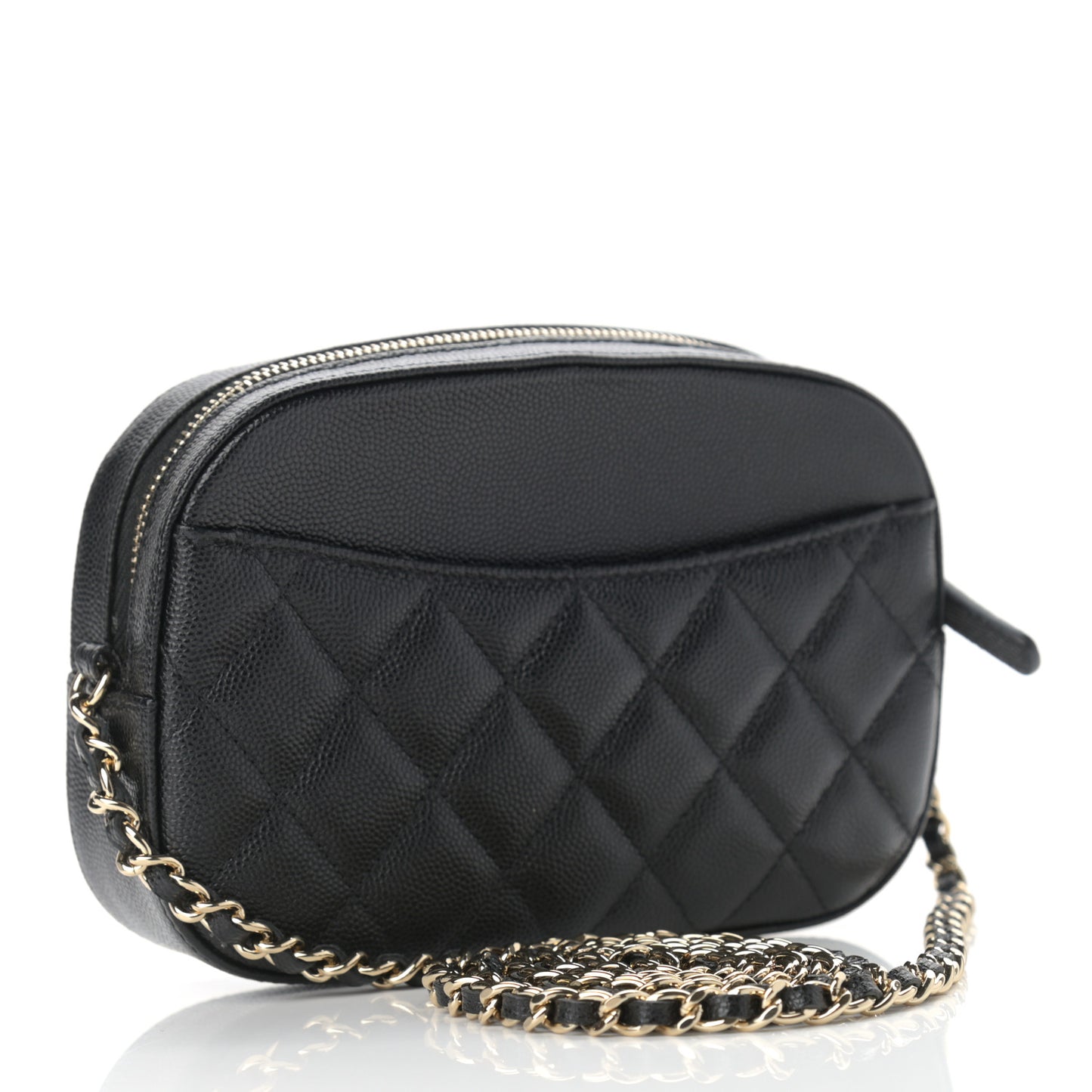 Caviar Quilted Vanity With Chain Black